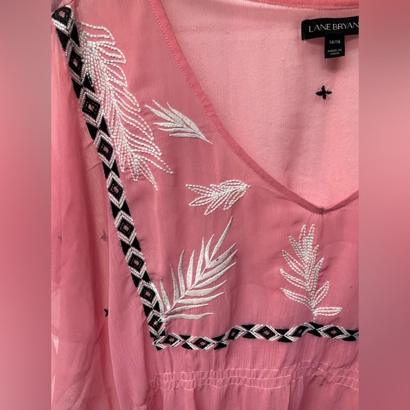 Lane Bryant Pink Sheer Women's Top - Picture 3 of 5